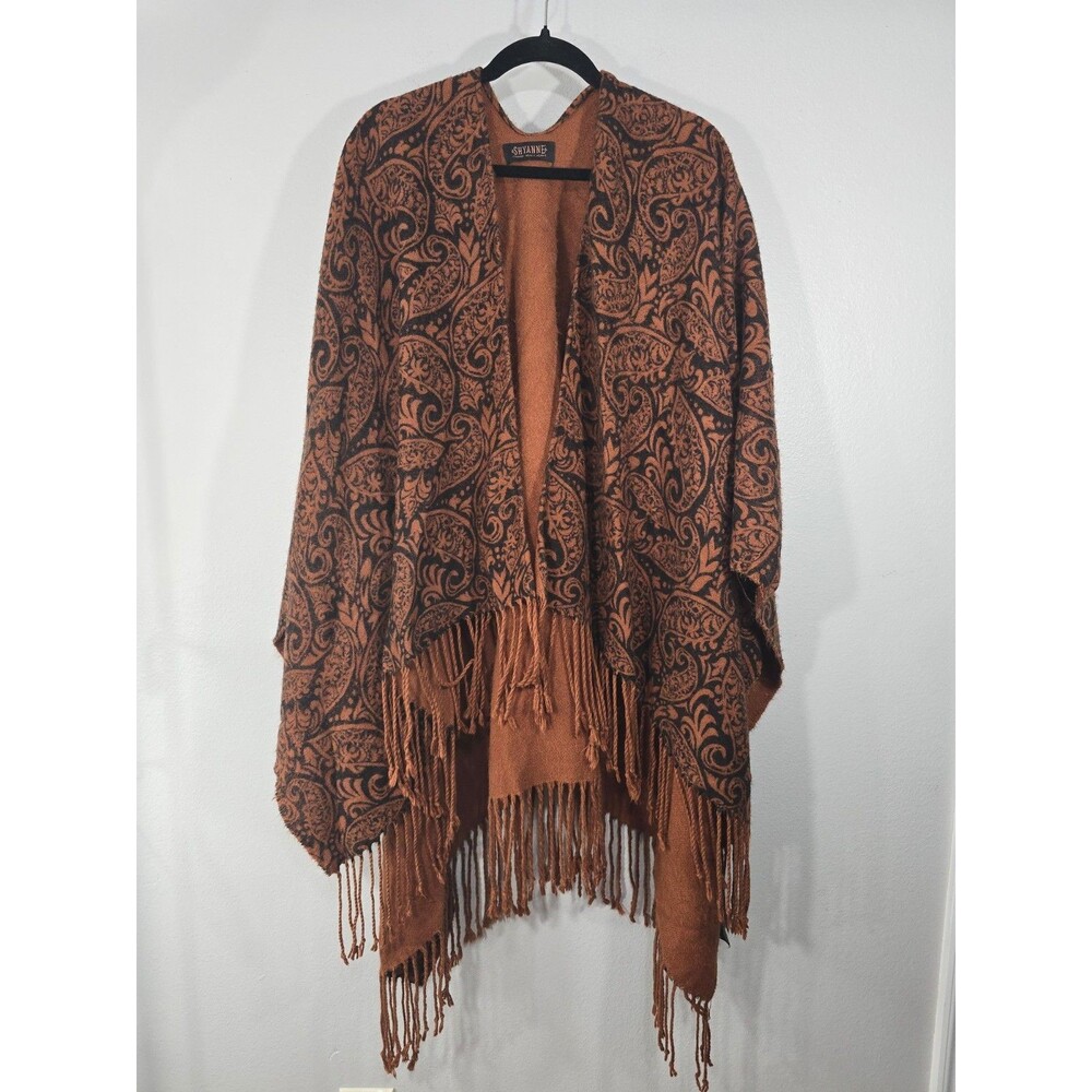 Shyanne Women’s Country Western Paisley Print Poncho/ Blanket Shawl One Size